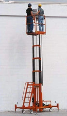 Ballymore - 500 lbs. Load Capacity Two Person Lift - 21 Ft. Working Height, 6.33 Ft. Min Height, 15 Ft. Max Height, 12V DC - Exact Tool & Supply