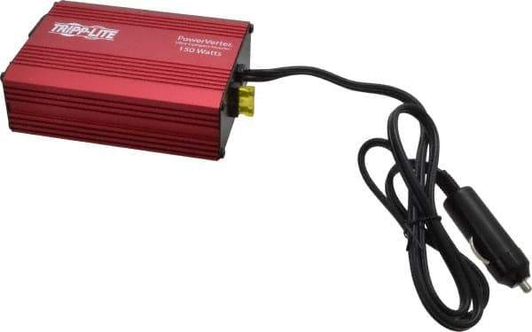 Tripp-Lite - 1 Connection, 12 VDC Input, 120 VAC Output, 14 Amp Input Rating, 300 Peak Wattage, Power Inverter - 3-3/4" Wide x 5-3/4" Deep x 1-3/4" High, 150 Watt Continuous Output Power, Free Air Convection Cooled - Exact Tool & Supply