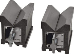 Value Collection - 4.76 to 2-3/4" Capacity, 90° Angle, Steel V-Block - 4" Long x 3" Wide x 3-3/4" High, Sold as Matched Pair - Exact Tool & Supply