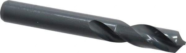 Interstate - 12.5mm 118° Spiral Flute High Speed Steel Screw Machine Drill Bit - Oxide Finish, Right Hand Cut, 51mm Flute Length, 102mm OAL, Standard Point, Straight Shank - Exact Tool & Supply