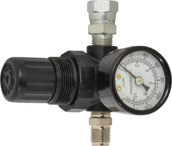 DeVilbiss - Paint Sprayer Air Regulator & Gauge - Gun Mounted Air Regulator with Gauge, Compatible with Spray Guns - Exact Tool & Supply