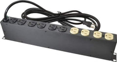 Tripp-Lite - 12 Outlets, 120 Volts, 15 Amps, 15' Cord, Power Outlet Strip - Rack Mount, 5-15P NEMA Configuration, 17-1/2" Strip, ANSI C62.41, IEEE 587, IEEE 587 Category A Specifications, IEEE 587 Category B Specifications, UL1449 3rd Edition - Exact Tool & Supply