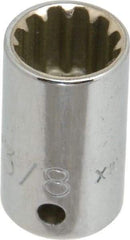 Proto - 1/4" Drive, 3/8" Socket, Spline Socket - 12 Points, 59/64" OAL - Exact Tool & Supply