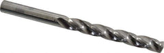 SGS - 1/4" 150° Solid Carbide Jobber Drill - Bright Finish, Right Hand Cut, Spiral Flute, Straight Shank, 3-1/4" OAL, Standard Point - Exact Tool & Supply