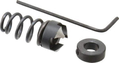 Burr-Bit - 1/4" Tap Compatibility, 11/64" Collar Thickness, 3/4" Compressed Length, 3 Tap Flutes, Deburring Tap Attachment - 1/2" Outside Diam, 120° Included Angle, High Speed Steel - Exact Tool & Supply