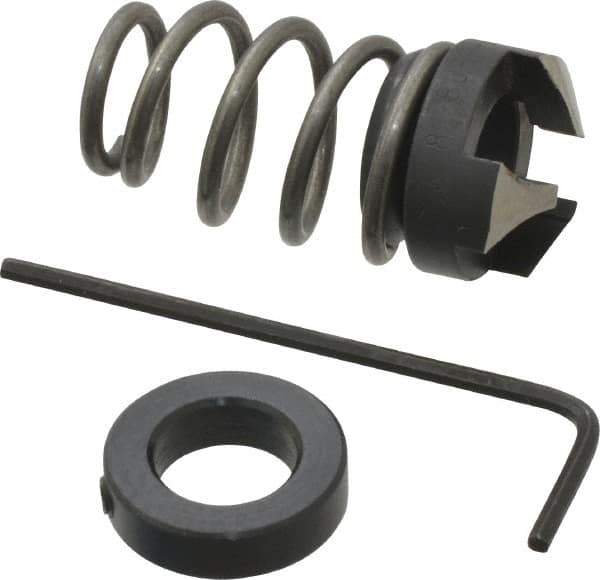 Burr-Bit - 3/8" Tap Compatibility, 11/64" Collar Thickness, 3 Tap Flutes, Deburring Tap Attachment - 21/32" Outside Diam, 120° Included Angle, High Speed Steel - Exact Tool & Supply