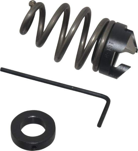 Burr-Bit - 1/2" Tap Compatibility, 11/64" Collar Thickness, 1" Compressed Length, 3 Tap Flutes, Deburring Tap Attachment - 13/16" Outside Diam, 120° Included Angle, High Speed Steel - Exact Tool & Supply