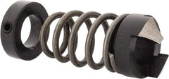 Burr-Bit - M8 Tap Compatibility, 4.3mm Collar Thickness, 1-1/4" Relaxed Length, 21.5mm Compressed Length, 2 Tap Flutes, Deburring Tap Attachment - 9/16" Outside Diam, 120° Included Angle, High Speed Steel - Exact Tool & Supply