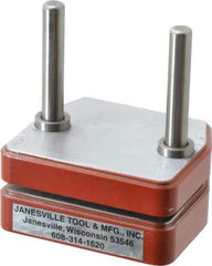 JT&M - 3" Guide Post Length, 5/8" Die Holder Thickness, Cast Iron, Mold Blank, Punch & Die Set - 1/2" Bushing Diam, 2-5/8" Overall Width x 2-1/4" Overall Depth - Exact Tool & Supply