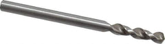 Accupro - 0.1457" 130° Parabolic Flute Cobalt Screw Machine Drill Bit - Bright Finish, Right Hand Cut, 0.787" Flute Length, 2.047" OAL, Split Point, Straight Shank - Exact Tool & Supply