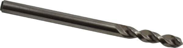Accupro - 0.1535" 130° Parabolic Flute Cobalt Screw Machine Drill Bit - Bright Finish, Right Hand Cut, 0.866" Flute Length, 2.165" OAL, Split Point, Straight Shank - Exact Tool & Supply