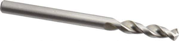 Accupro - 0.1654" 130° Parabolic Flute Cobalt Screw Machine Drill Bit - Bright Finish, Right Hand Cut, 0.866" Flute Length, 2.165" OAL, Split Point, Straight Shank - Exact Tool & Supply