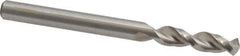 Accupro - #7 130° Parabolic Flute Cobalt Screw Machine Drill Bit - Bright Finish, Right Hand Cut, 1.024" Flute Length, 2.441" OAL, Split Point, Straight Shank - Exact Tool & Supply