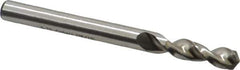 Accupro - 5.75mm 130° Parabolic Flute Cobalt Screw Machine Drill Bit - Bright Finish, Right Hand Cut, 28mm Flute Length, 66mm OAL, Split Point, Straight Shank - Exact Tool & Supply