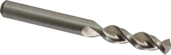 Accupro - 0.295" 130° Parabolic Flute Cobalt Screw Machine Drill Bit - Bright Finish, Right Hand Cut, 1.339" Flute Length, 2.913" OAL, Split Point, Straight Shank - Exact Tool & Supply
