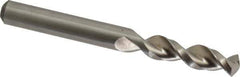 Accupro - 0.295" 130° Parabolic Flute Cobalt Screw Machine Drill Bit - Bright Finish, Right Hand Cut, 1.339" Flute Length, 2.913" OAL, Split Point, Straight Shank - Exact Tool & Supply