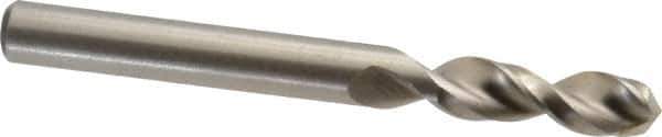 Accupro - 0.311" 130° Parabolic Flute Cobalt Screw Machine Drill Bit - Bright Finish, Right Hand Cut, 1.457" Flute Length, 3.11" OAL, Split Point, Straight Shank - Exact Tool & Supply