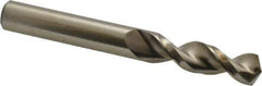 Accupro - 0.4134" 130° Parabolic Flute Cobalt Screw Machine Drill Bit - Bright Finish, Right Hand Cut, 1.693" Flute Length, 3.504" OAL, Split Point, Straight Shank - Exact Tool & Supply