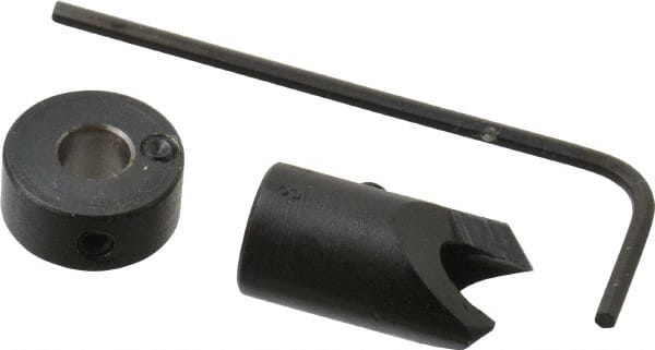 Vernon - 3/8" Cutter Diam, #8 Drill Combatibility, 1/4" Collar Thickness, Adjustable Depth Drill Countersink - Exact Tool & Supply