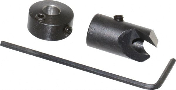 Vernon - 3/8" Cutter Diam, #14 Drill Combatibility, 1/4" Collar Thickness, Adjustable Depth Drill Countersink - Exact Tool & Supply