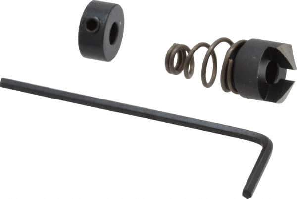 Burr-Bit - #4" Tap Compatibility, 11/64" Collar Thickness, 2 Tap Flutes, Deburring Tap Attachment - 3/8" Outside Diam, 120° Included Angle, High Speed Steel - Exact Tool & Supply