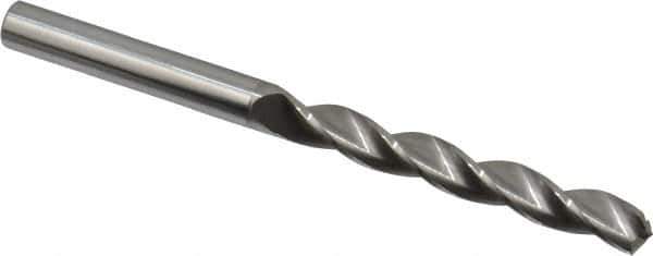 Made in USA - 7/32" 130° Solid Carbide Jobber Drill - Bright Finish, Right Hand Cut, Spiral Flute, Straight Shank, 3" OAL, Standard Point - Exact Tool & Supply
