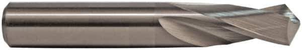 M.A. Ford - 3/8" 118° Spiral Flute Solid Carbide Screw Machine Drill Bit - TiN Finish, Right Hand Cut, 1-1/4" Flute Length, 2-1/2" OAL, Straight Shank - Exact Tool & Supply