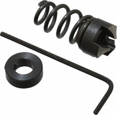 Burr-Bit - M6 Tap Compatibility, 4.3mm Collar Thickness, 26.9mm Relaxed Length, 19mm Compressed Length, 3 Tap Flutes, Deburring Tap Attachment - 120° Included Angle, High Speed Steel - Exact Tool & Supply