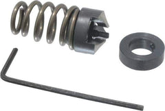 Burr-Bit - M8 Tap Compatibility, 4.3mm Collar Thickness, 31.7mm Relaxed Length, 21.5mm Compressed Length, 3 Tap Flutes, Deburring Tap Attachment - 9/16" Outside Diam, 120° Included Angle, High Speed Steel - Exact Tool & Supply