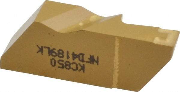 Kennametal - 4189NFD K Grade KC850, 4.8mm Cutting Width Carbide Grooving Insert - 9.53mm Max Depth of Cut, Left Hand, 0.57mm Corner Radius, TiC/TiCN/TiN Finish - Exact Tool & Supply