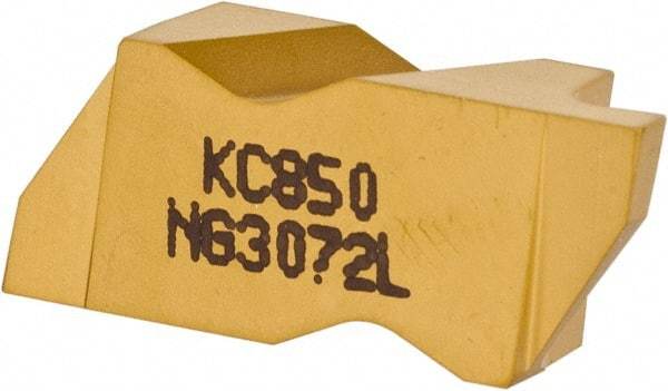 Kennametal - 3072NG Grade KC850, 1.83mm Cutting Width Carbide Grooving Insert - 2.39mm Max Depth of Cut, Left Hand, 0.19mm Corner Radius, TiC/TiCN/TiN Finish - Exact Tool & Supply