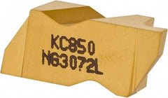 Kennametal - 3072NG Grade KC850, 1.83mm Cutting Width Carbide Grooving Insert - 2.39mm Max Depth of Cut, Left Hand, 0.19mm Corner Radius, TiC/TiCN/TiN Finish - Exact Tool & Supply