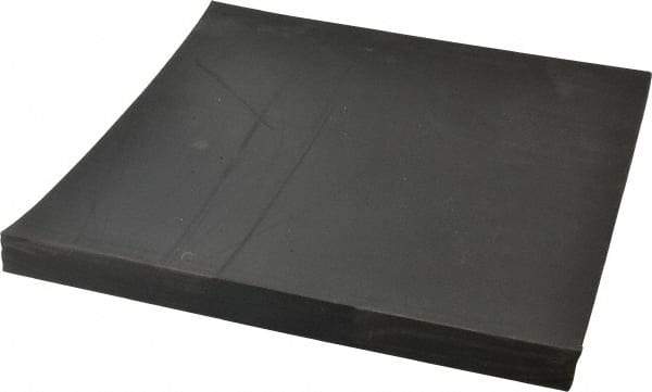 Made in USA - 12" Long, 12" Wide, 1" Thick, Neoprene Rubber Foam Sheet - 35 to 45 Durometer, Black, -40 to 220°F, 1,500 psi Tensile Strength, Stock Length - Exact Tool & Supply