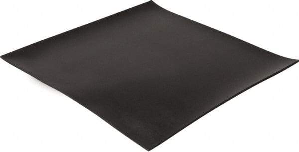 Made in USA - 12" Long, 12" Wide, 3/16" Thick, Buna-N Rubber Foam Sheet - 65 to 75 Durometer, Black, -40 to 212°F, 1,500 psi Tensile Strength, Stock Length - Exact Tool & Supply
