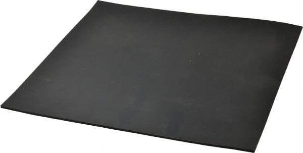 Made in USA - 12" Long, 12" Wide, 1/8" Thick, Buna-N Rubber Foam Sheet - 65 to 75 Durometer, Black, -40 to 212°F, 1,500 psi Tensile Strength, Stock Length - Exact Tool & Supply