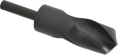 Interstate - 36mm Drill, 118° Point, High Speed Steel Silver Deming & Reduced Shank Drill Bit - Oxide Finish, 6" OAL, Straight Shank, 3" Flute Length, Right Hand Cut, Standard Point, Spiral Flute, Regular Spiral - Exact Tool & Supply
