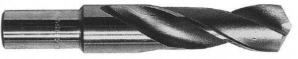 Hertel - 1-13/16" Drill, 118° Point, Cobalt Silver Deming & Reduced Shank Drill Bit - Bright Finish, 6" OAL, Flats on Shank, 3" Flute Length - Exact Tool & Supply