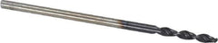 Accupro - 0.0531" 130° Parabolic Flute Cobalt Screw Machine Drill Bit - TiAlN Finish, Right Hand Cut, 0.354" Flute Length, 1.26" OAL, Standard Point, Straight Shank - Exact Tool & Supply