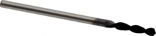 Accupro - #49 130° Parabolic Flute Cobalt Screw Machine Drill Bit - TiAlN Finish, Right Hand Cut, 0.433" Flute Length, 1.417" OAL, Split Point, Straight Shank - Exact Tool & Supply