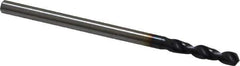 Accupro - 0.0906" 130° Parabolic Flute Cobalt Screw Machine Drill Bit - TiAlN Finish, Right Hand Cut, 0.512" Flute Length, 1.575" OAL, Split Point, Straight Shank - Exact Tool & Supply
