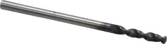 Accupro - #39 130° Parabolic Flute Cobalt Screw Machine Drill Bit - TiAlN Finish, Right Hand Cut, 0.551" Flute Length, 1.693" OAL, Split Point, Straight Shank - Exact Tool & Supply