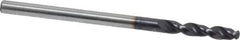 Accupro - #36 130° Parabolic Flute Cobalt Screw Machine Drill Bit - TiAlN Finish, Right Hand Cut, 0.63" Flute Length, 1.811" OAL, Split Point, Straight Shank - Exact Tool & Supply