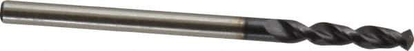 Accupro - #35 130° Parabolic Flute Cobalt Screw Machine Drill Bit - TiAlN Finish, Right Hand Cut, 0.63" Flute Length, 1.811" OAL, Split Point, Straight Shank - Exact Tool & Supply