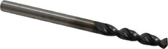 Accupro - 9/64" 130° Parabolic Flute Cobalt Screw Machine Drill Bit - TiAlN Finish, Right Hand Cut, 0.787" Flute Length, 2.047" OAL, Split Point, Straight Shank - Exact Tool & Supply