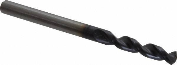 Accupro - #18 130° Parabolic Flute Cobalt Screw Machine Drill Bit - TiAlN Finish, Right Hand Cut, 0.945" Flute Length, 2.283" OAL, Split Point, Straight Shank - Exact Tool & Supply