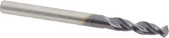 Accupro - #3 130° Parabolic Flute Cobalt Screw Machine Drill Bit - TiAlN Finish, Right Hand Cut, 1.102" Flute Length, 2.598" OAL, Split Point, Straight Shank - Exact Tool & Supply