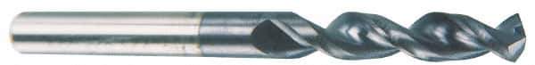 Accupro - 0.311" 130° Parabolic Flute Cobalt Screw Machine Drill Bit - TiAlN Finish, Right Hand Cut, 1.457" Flute Length, 3.11" OAL, Split Point, Straight Shank - Exact Tool & Supply