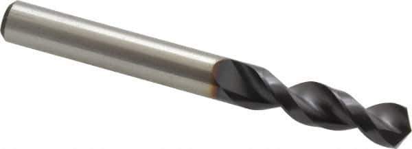 Accupro - 0.3504" 130° Parabolic Flute Cobalt Screw Machine Drill Bit - TiAlN Finish, Right Hand Cut, 1.575" Flute Length, 3.307" OAL, Split Point, Straight Shank - Exact Tool & Supply