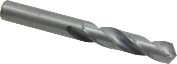 Interstate - 3/8" 118° Spiral Flute High Speed Steel Screw Machine Drill Bit - Oxide Finish, Right Hand Cut, 1-13/16" Flute Length, 3-1/8" OAL, Standard Point, Straight Shank - Exact Tool & Supply