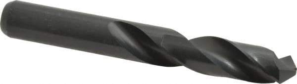 Interstate - 7/16" 118° Spiral Flute High Speed Steel Screw Machine Drill Bit - Oxide Finish, Right Hand Cut, 2-1/16" Flute Length, 3-7/16" OAL, Standard Point, Straight Shank - Exact Tool & Supply